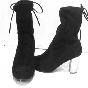 Catherine Malandrino Vegan suede tie up booties